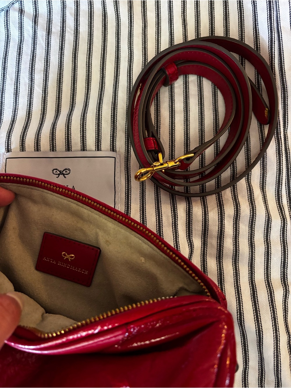 Anya Hindmarch Red Leather Crossbody Bag
